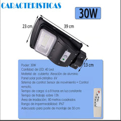 OUTDOOR SOLAR LAMP 30W WITH MOTION SENSOR