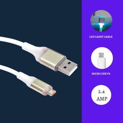 X3 USB TYPE V8 CABLE WITH LED LIGHT (3 PACK)