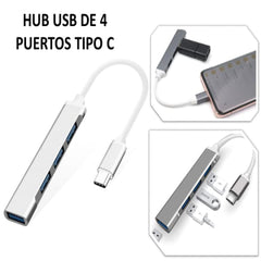 Tecno-Moda HN HUB USB DE 4 PUERTOS TIPO C comprar online tienda tecno-moda tecnomoda honduras hn virtual