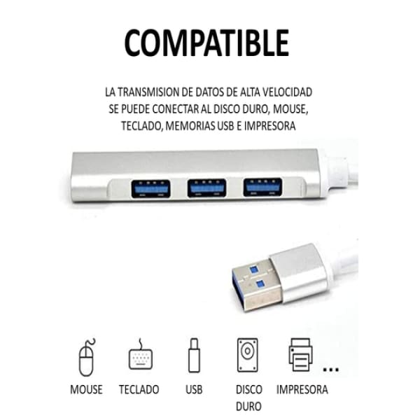 Tecno-Moda HN HUB USB DE 4 PUERTOS TIPO USB comprar online tienda tecno-moda tecnomoda honduras hn virtual