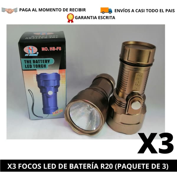 Tecno-Moda HN X3 ﻿FOCOS LED DE BATERÍA R20 (PAQUETE DE 3) comprar online tienda tecno-moda tecnomoda honduras hn virtual